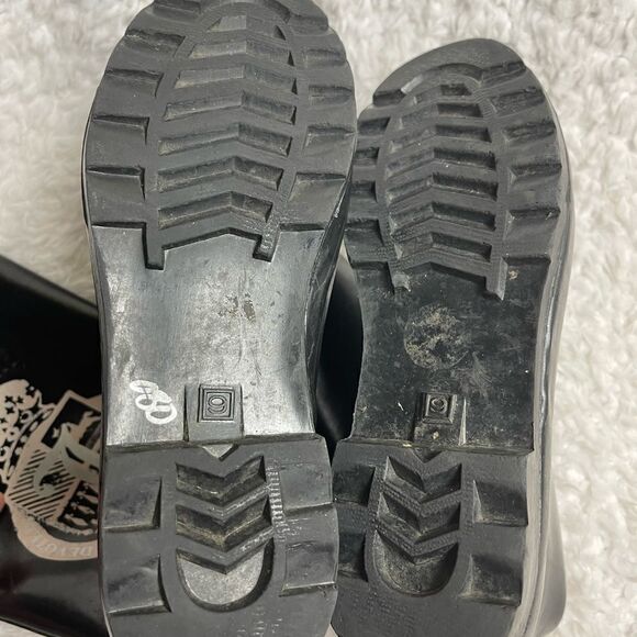 Juicy Couture Black rubber knee high rain boots with pink side logo design SZ9 - Picture 10 of 10